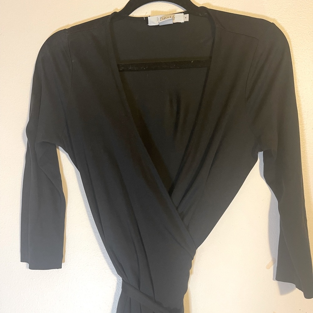 Lightweight black wrap dress!
